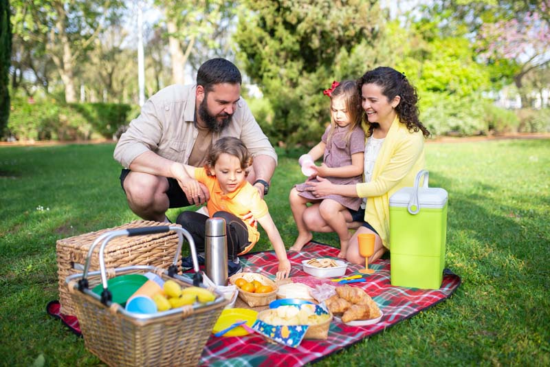 Family having picnic at dickey park